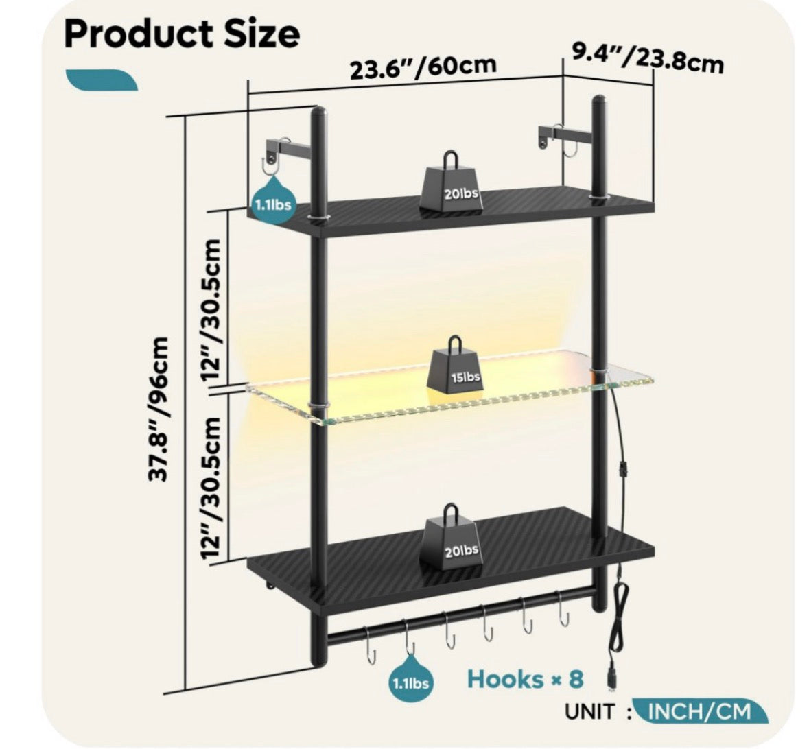 3 tier shelf