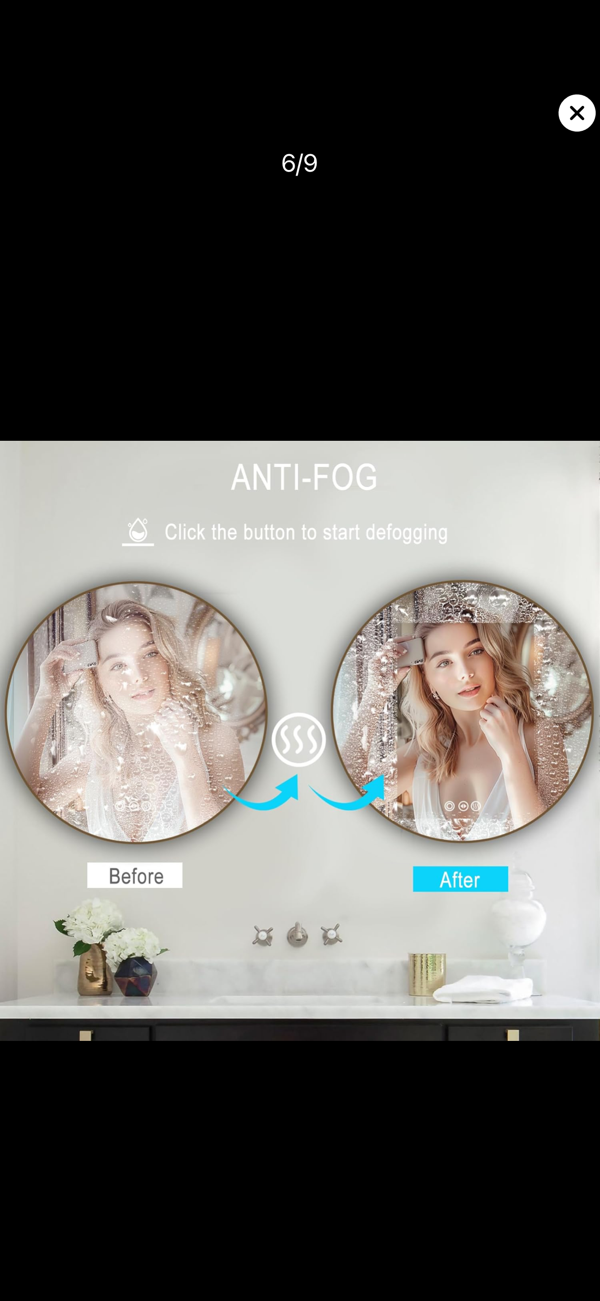 24” round backlit mirror