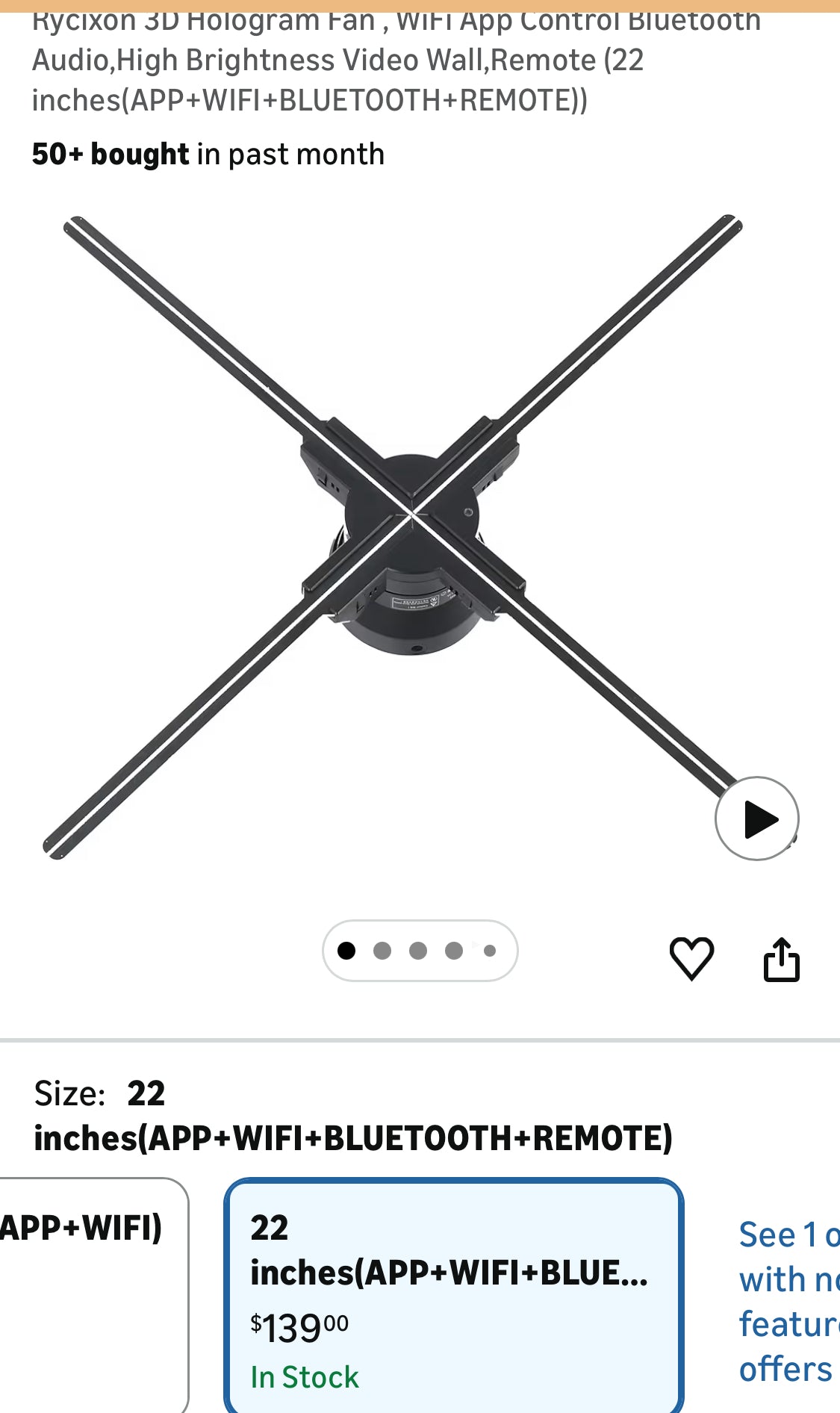 22” 3D hologram fan display